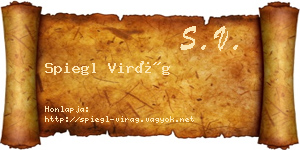 Spiegl Virág névjegykártya